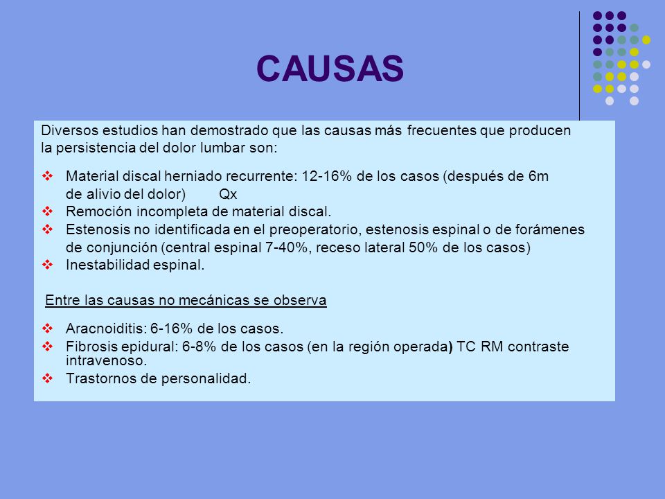Lumbar causas dolor
